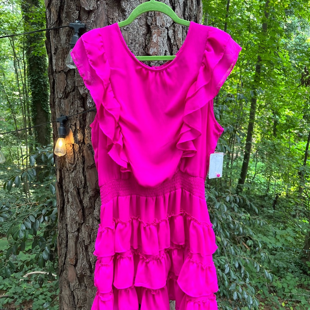 NWT 1 STATE muffle tiered dress